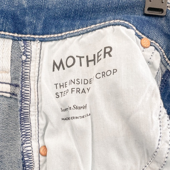 Mother The Insider Crop Step Fray Jeans in Sorry I'm Staring 25 NWT - Picture 9 of 11